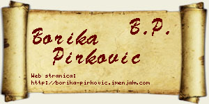 Borika Pirković vizit kartica